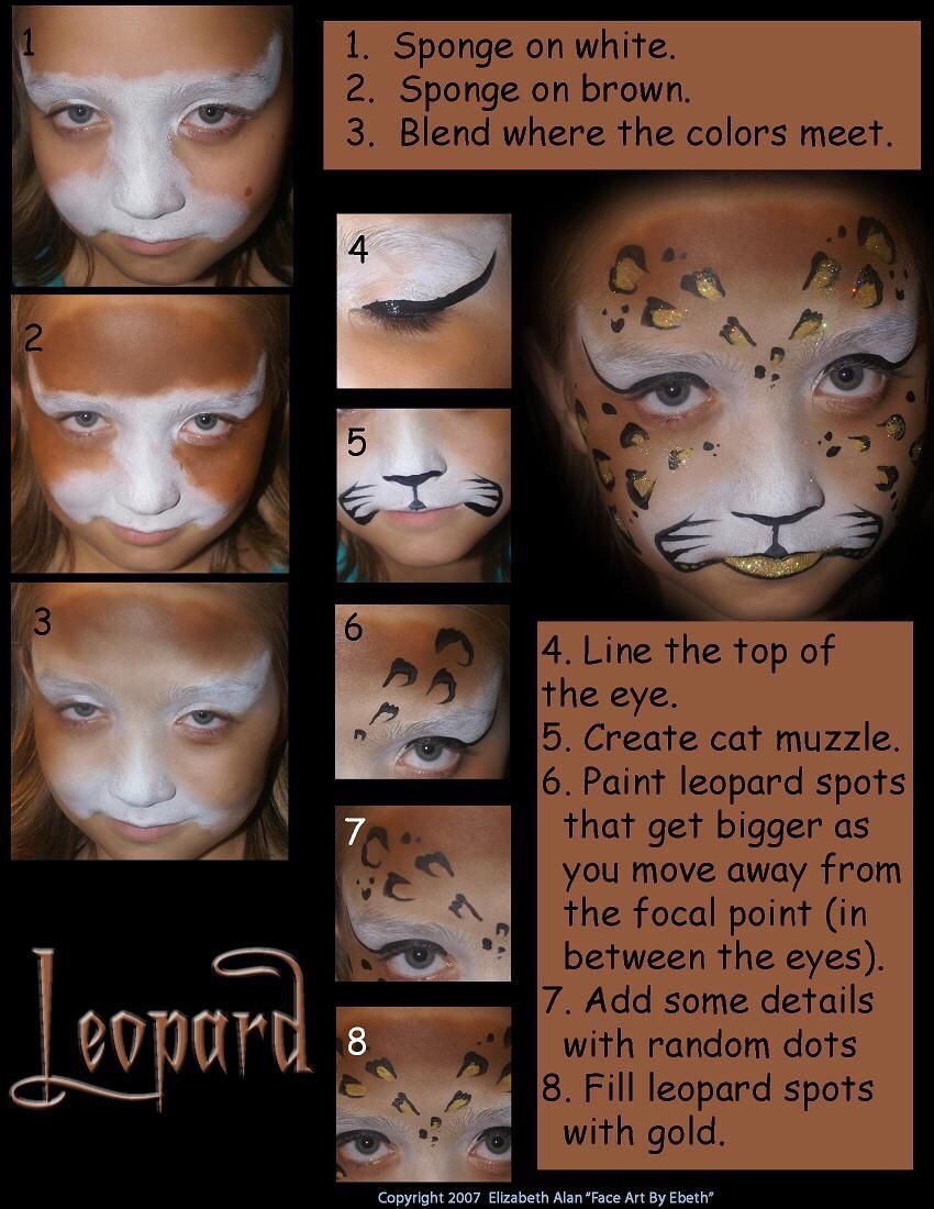Tigers And Leopards. Face Painting Tutorial For Halloween.