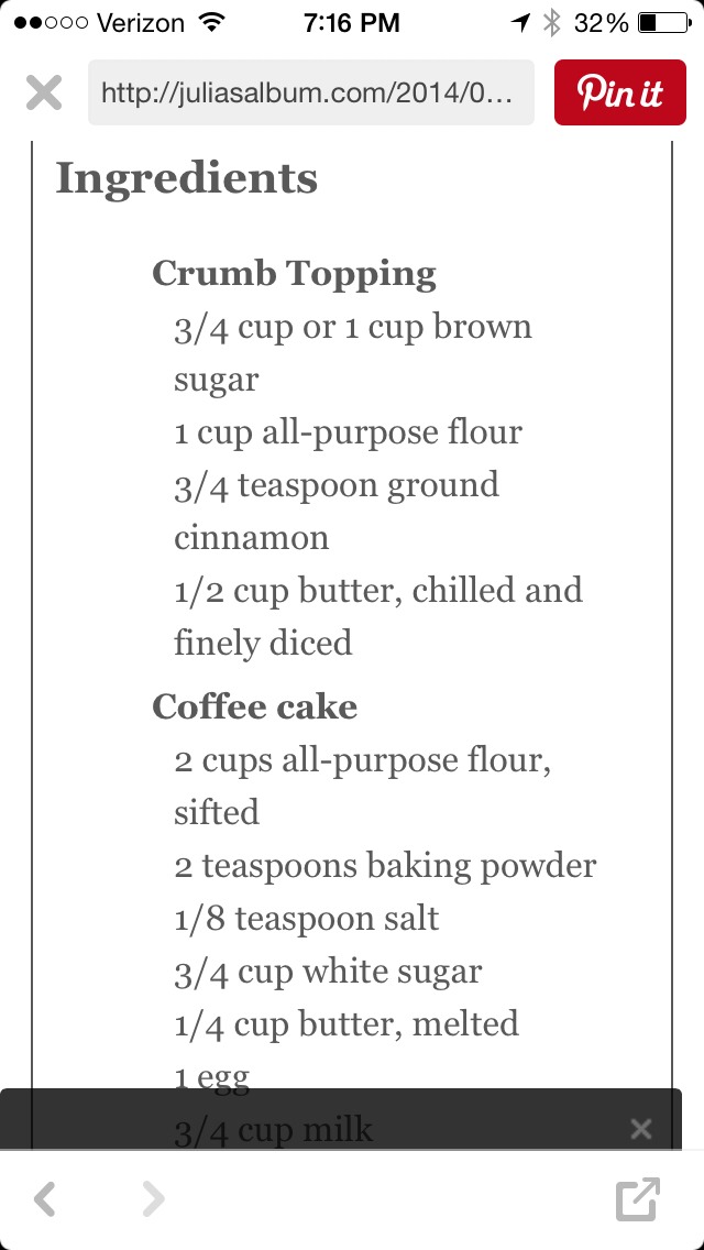 Apple, Blueberry, Peach Coffee Cake