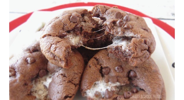 Then enjoy the delicious gooey chocolate marshmallow surprise cookies.
