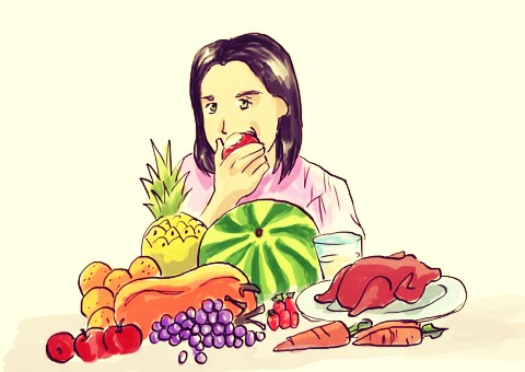 Eat healthily. Eat mainly fruits, vegetables, nuts, and whole grains. Increase the amount of food with keratin that you eat. It will give you healthy nails, skin, and hair. This will increase your hair's growing potential.