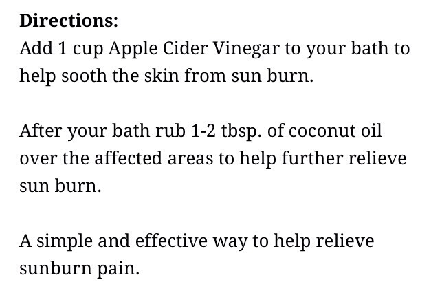 ❤️☀️🍎Apple Cider Vinegar Sunburn Relief (Sunburn Bath)