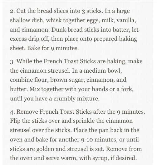 💟😃Cinnamon Streusel Baked French Toast Sticks😃💟