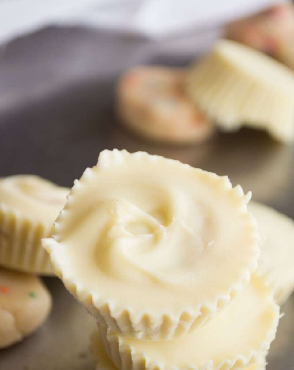White Chocolate Cake Batter Cups!!!