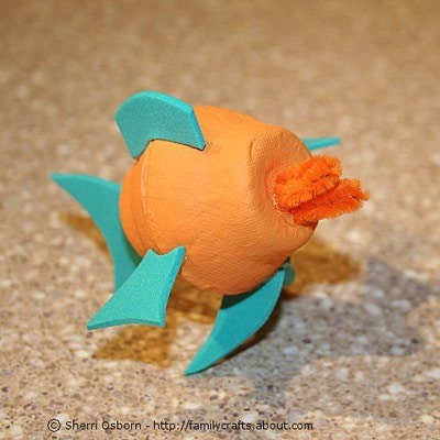 Glue the lips onto your fish as shown in the picture above