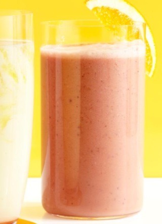 RASPBERRY-ORANGE SMOOTHIE
Blend: 
1 cup orange juice 
1 cup raspberries
1/2 cup of plain yogurt
1 cup ice
1 cup sugar to taste 
