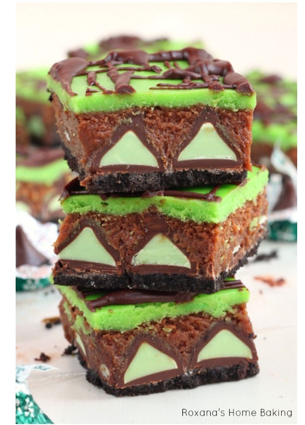 Mint Truffle Brownie Cheesecake Bars