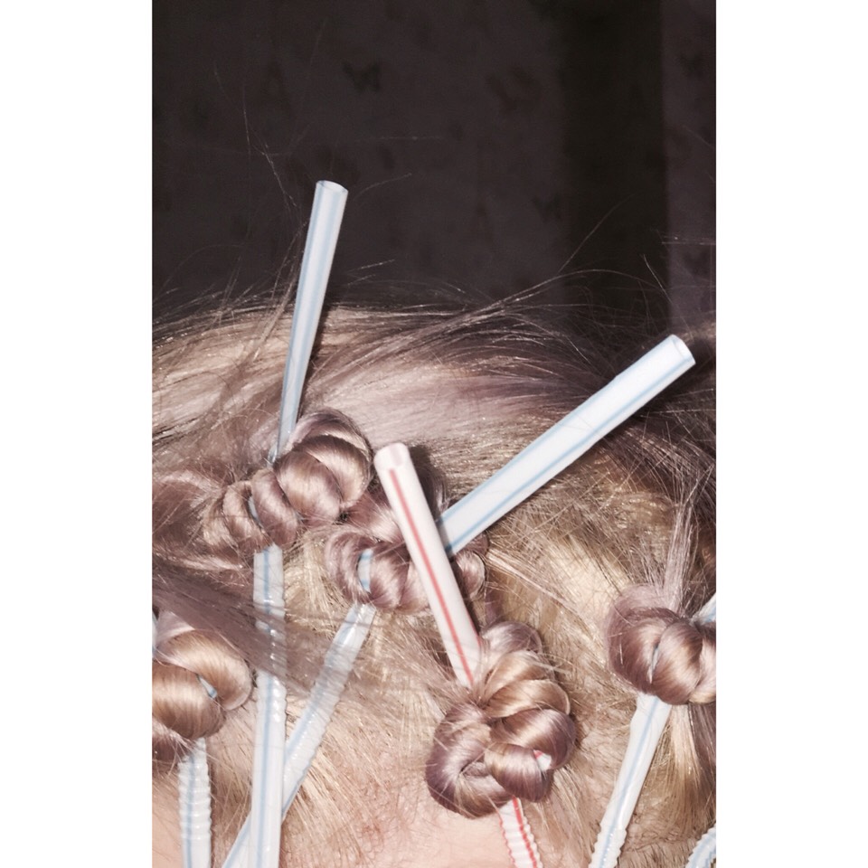 After you have wrapped it around the straw just tie up the straw, should look like this.