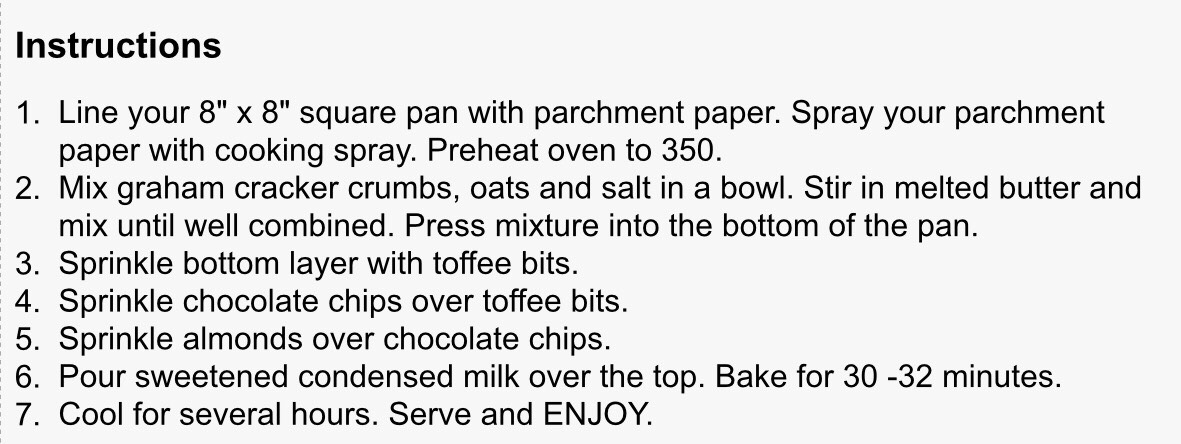 Almond Toffee Bars. 😋