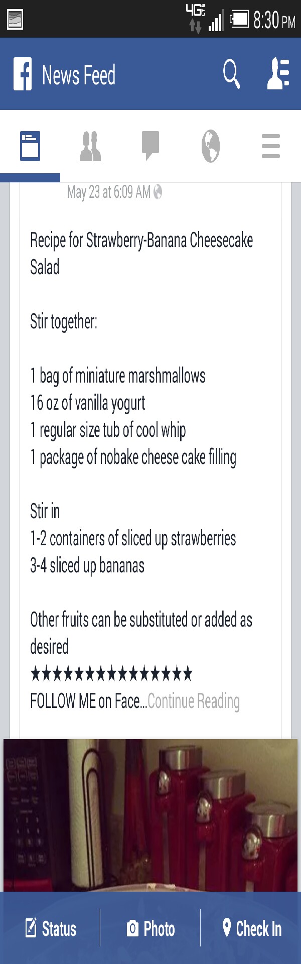 Strawberry banana cheesecake salad 