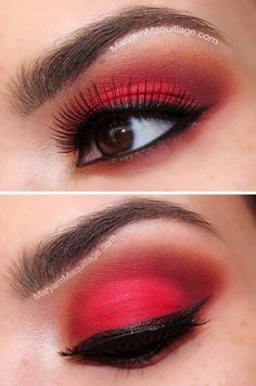 Red/Orange Eyeshadow Makeup🏮
