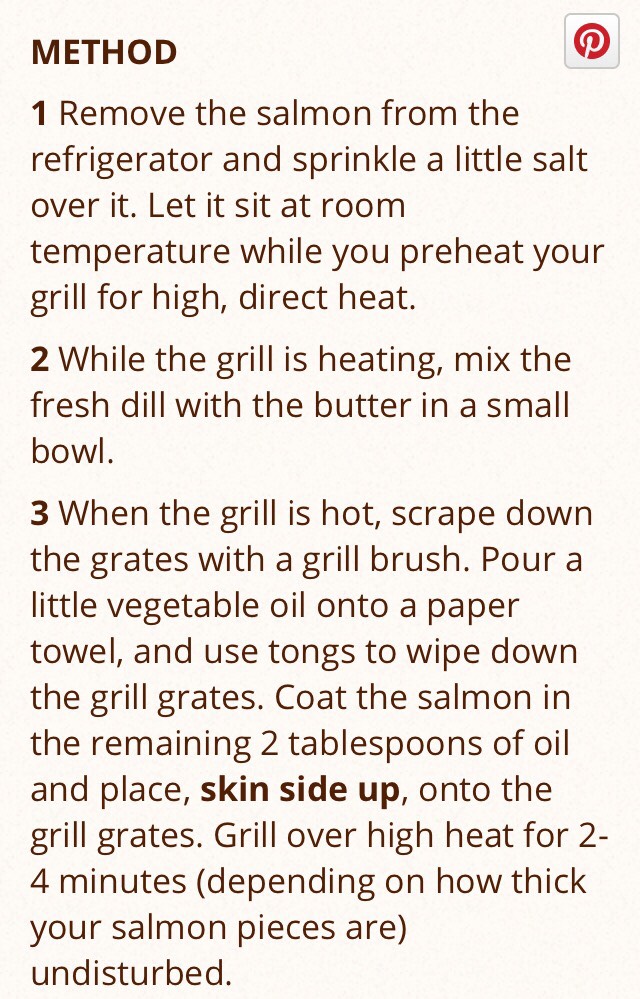 Grilled Salmon With Dill Butter 