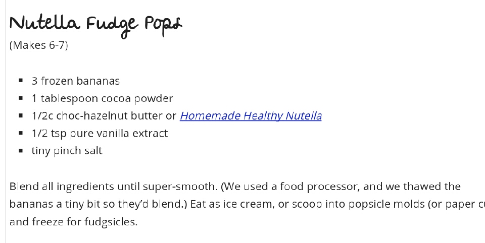 Healthy Nutella Fudge Pops!