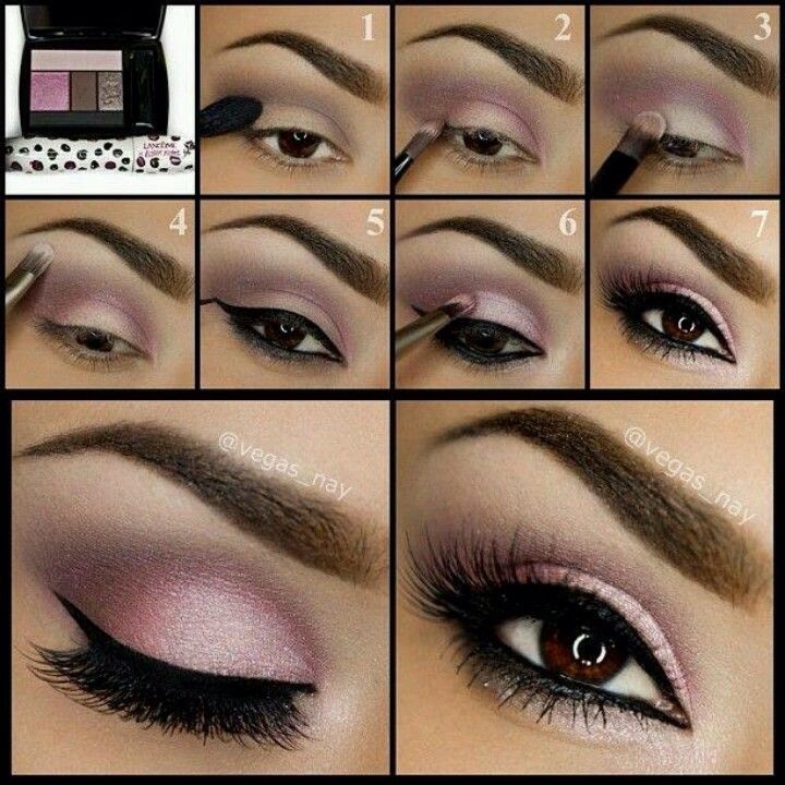 Light eyeshadow application and also Boxed eyebrow shape