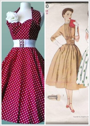The perfects dress
A dress it to accentuate your body. The 1950's got dressed that were tighter around the waist and flowed out like a tea cup at the bottom. This design shows off the top , waist , and legs (well the calf part) . 
