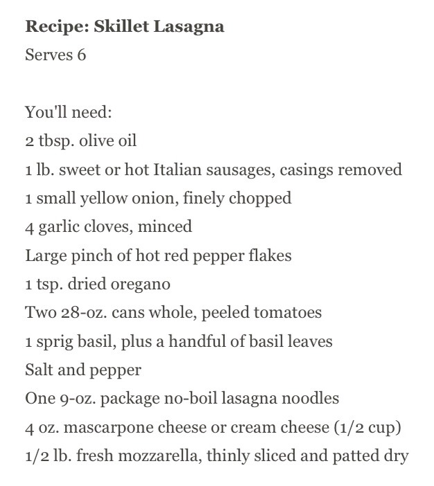 Skillet Lasagna