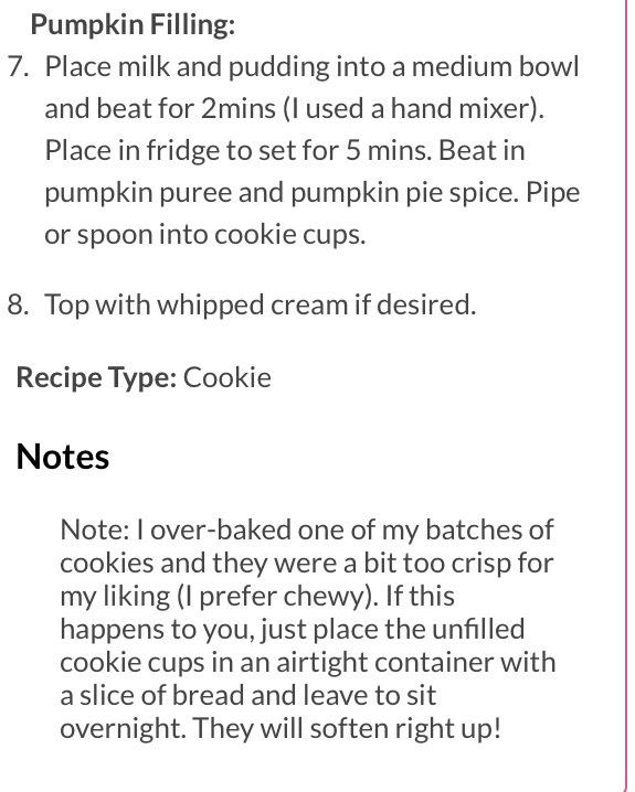 PUMPKIN SPICE COOKIE CUPS