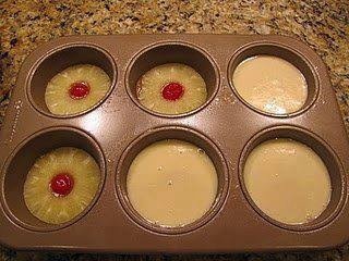 Mini Upsides Down Pineapple Cakes!