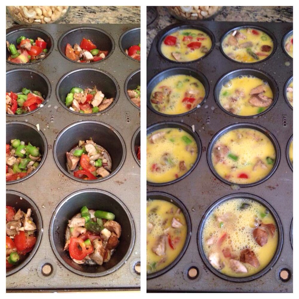 Mushrooms, red and green peppers are optional but then add egg u can add anything onion, chives, ham..etc