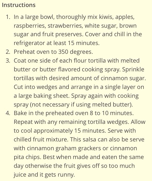 Cinnamon Chips With Fruit Salsa Recipe