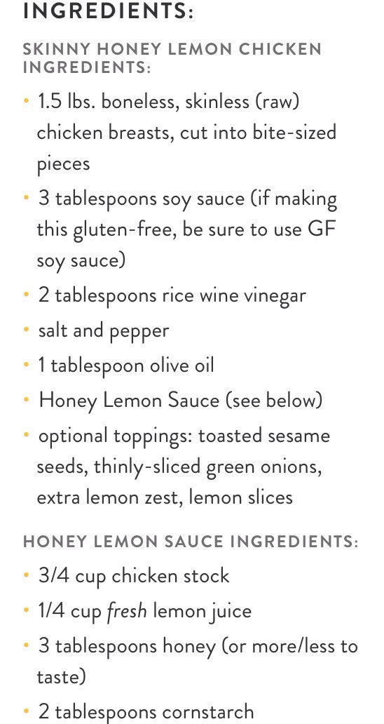 Quick & Easy Skinny Honey Lemon Chicken 