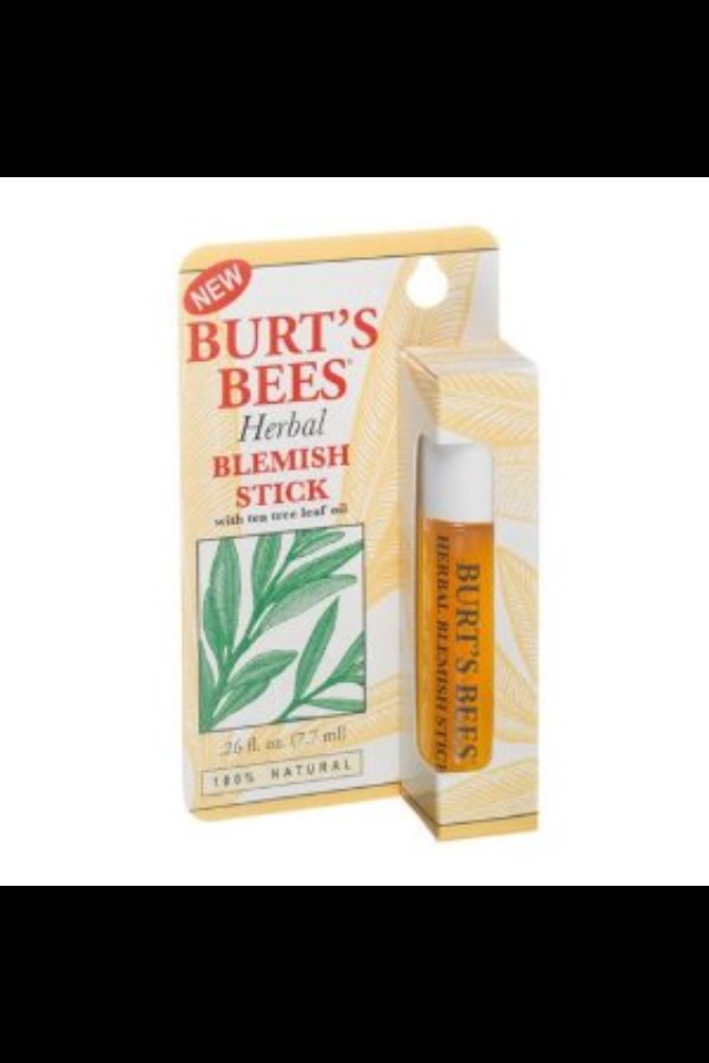 After honey+cinnamon mask, roll on the Burt's bees blemish stick on face.