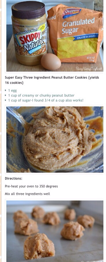 3 Ingredients Peanut Butter Cookies. Yummy !!!