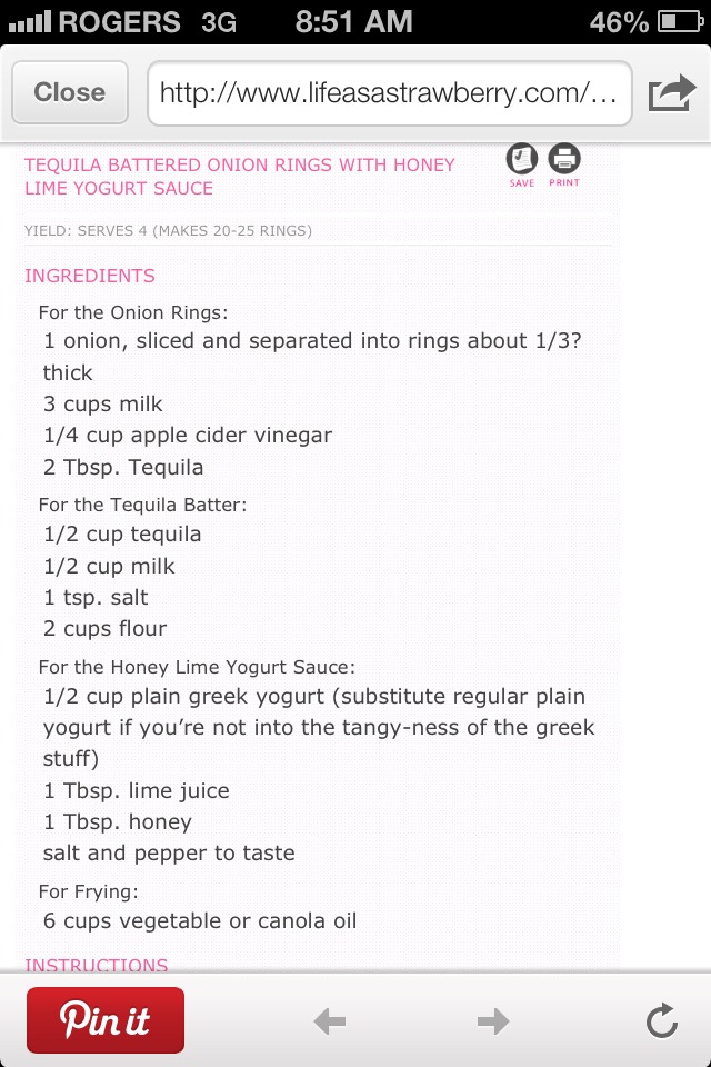 Tequila Battered Onion Rings With Honey Lime Yogurt Dip!