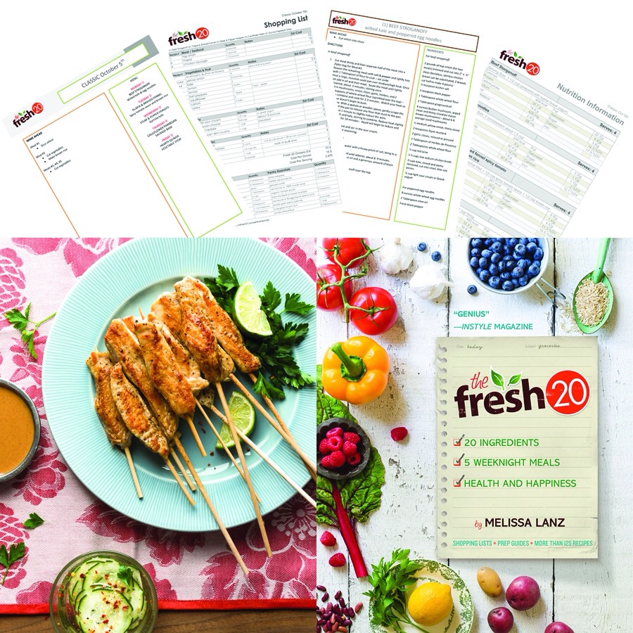 The fresh 20 is a website that gives you a shopping list for the whole week. It is a meal planner. The shopping list has things that will be used more than once so you don't waste anything! Plus, the meals are delicious and super healthy!