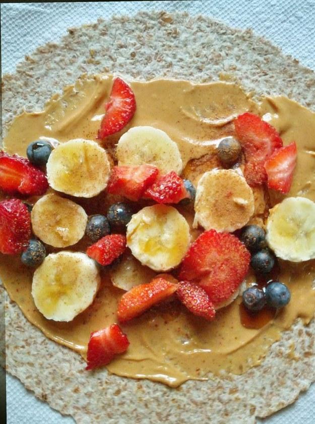 7. Peanut Butter and Berry Energy Wrap