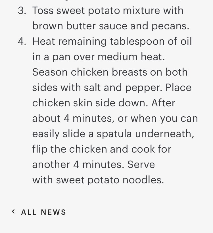 Sweet Potato Noodles With Sage Brown Butter Sauce
