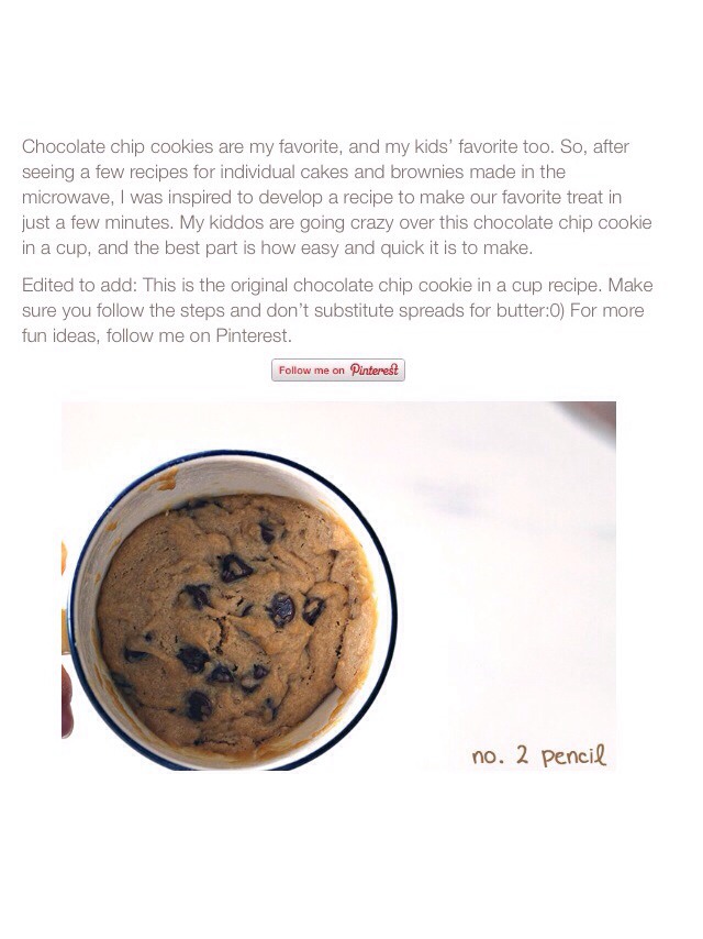 Chocolate Chip Cookie In A Cup