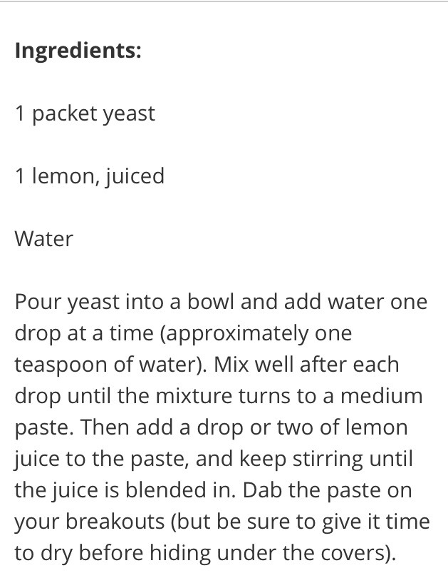 Simple Zit Zapper Recipe