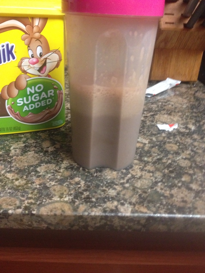 Egg Whites, Skim Milk, And NO SUGAR Added Nesquick. MUST TRY!!!!!