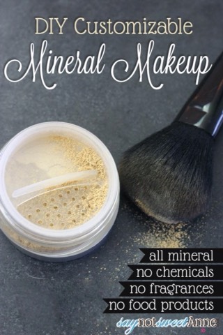 DIY Mineral Makeup 

http://saynotsweetanne.com/2014/diy-mineral-makeup/
