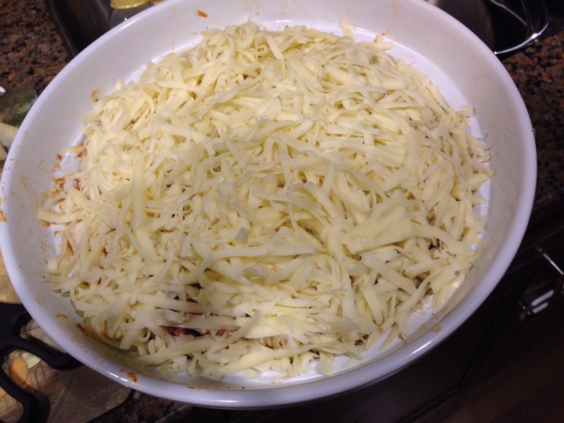 Then completely cover in cheese!