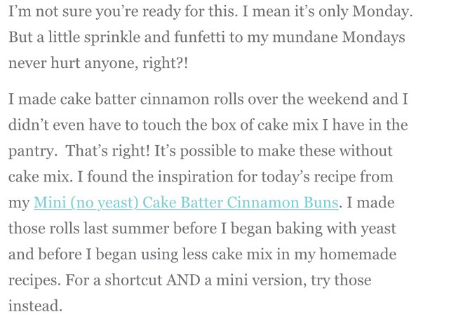 Cake Batter Cinnamon Rolls!!