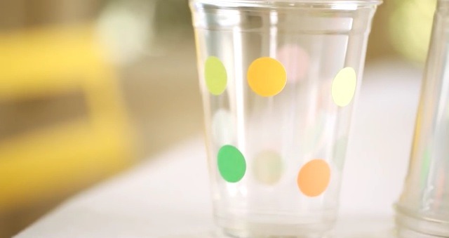 Take a cup and add stickers to decorate it to make a fun cup instead of a plain cup.