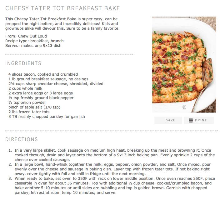 Cheesy Tater Tot Breakfast Bake Yum!! #tipIt