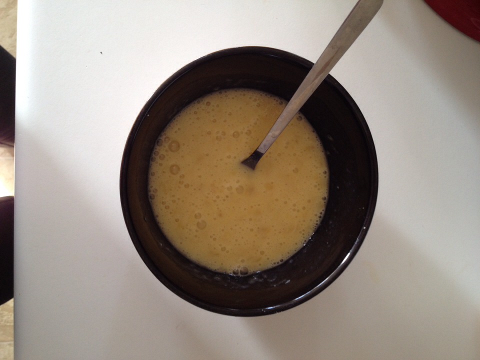Mix in eggs