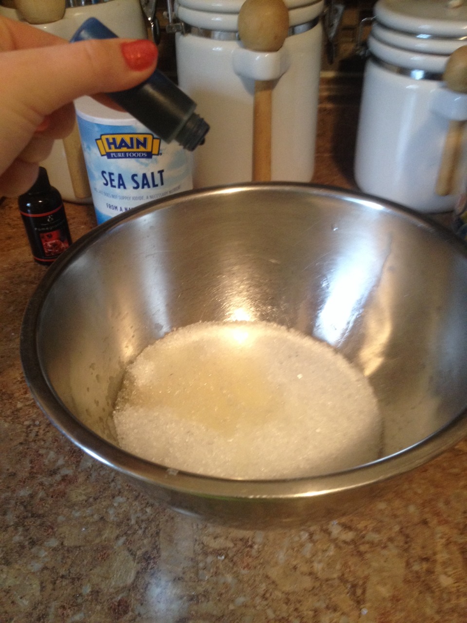 After that, you will put 2-3 drops of food coloring into it or however many to suit the color you would like.