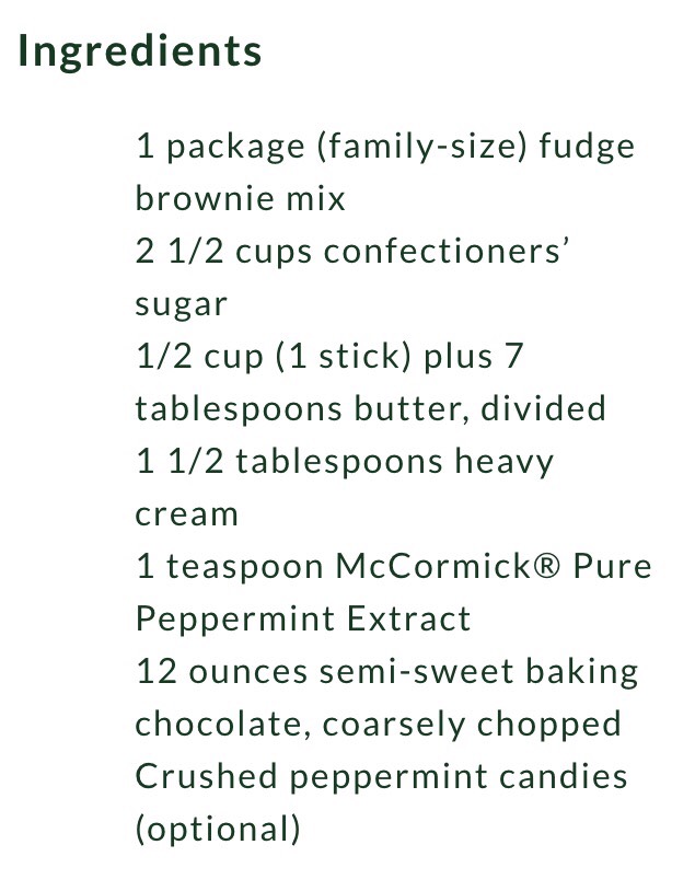 💞 Peppermint Brownie Bars💞