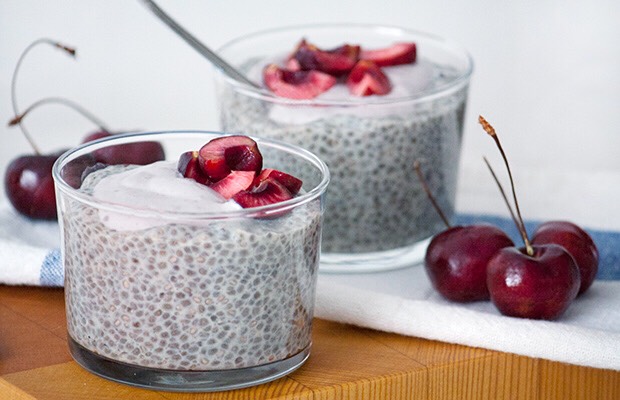 3. Cherry Chia Seed Pudding
The Skinny: 260 calories, 11 g fat, 32 g carbs, 8 g sugar, 13 g fiber and 9 g protein per 1-cup serving