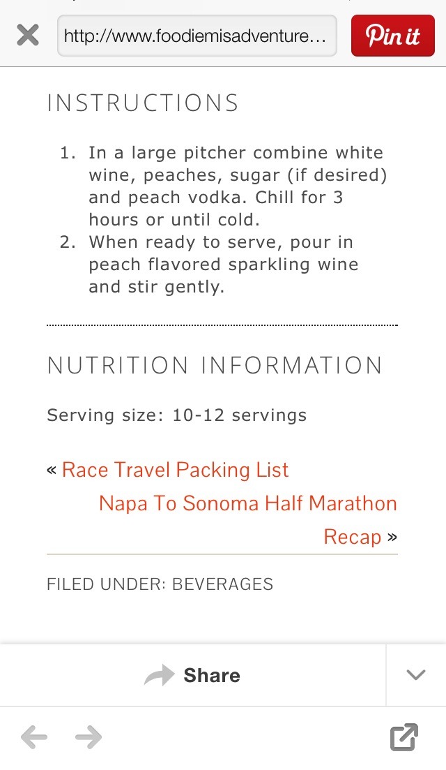 Sparkling White Peach Sangria...