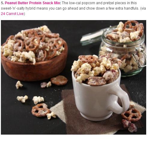 Recipe
http://24carrotlife.com/2013/12/30/peanut-butter-protein-snack-mix/