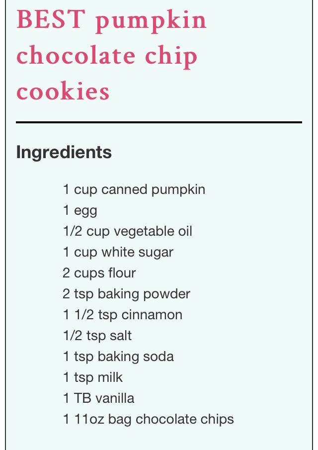 Chocolate Chip Pumpkin Cookies