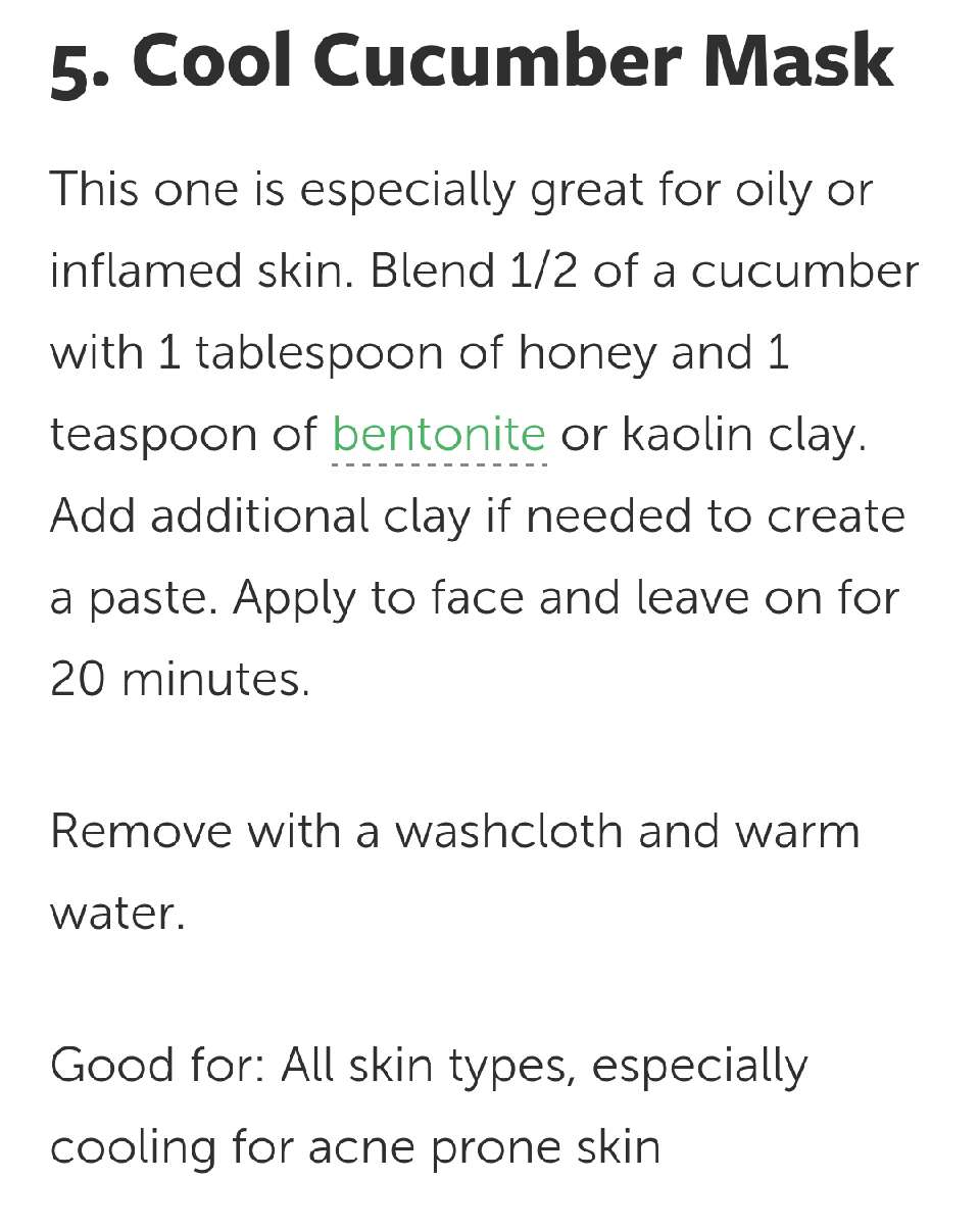 Simple Facial Masks Using Food
#springforward