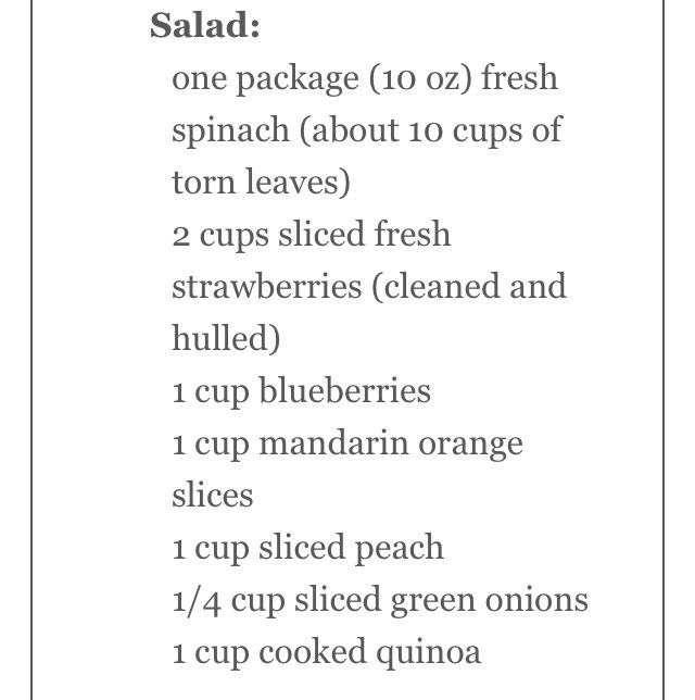 Quinoa Salad With Spinach, Strawberries , Blueberries, And Peaches 