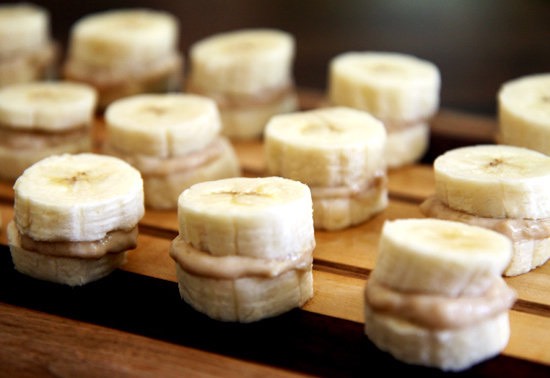 Youll want to eat peanut butter with apples or bananas. Eat one in the morning, after lunch and before bed!! 