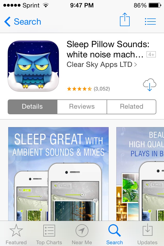 Try downloading a noise machine app such as this one. This helps you very much if there is a lot of noise outside. You will be hearing your peaceful sounds for as long as you like with this app.