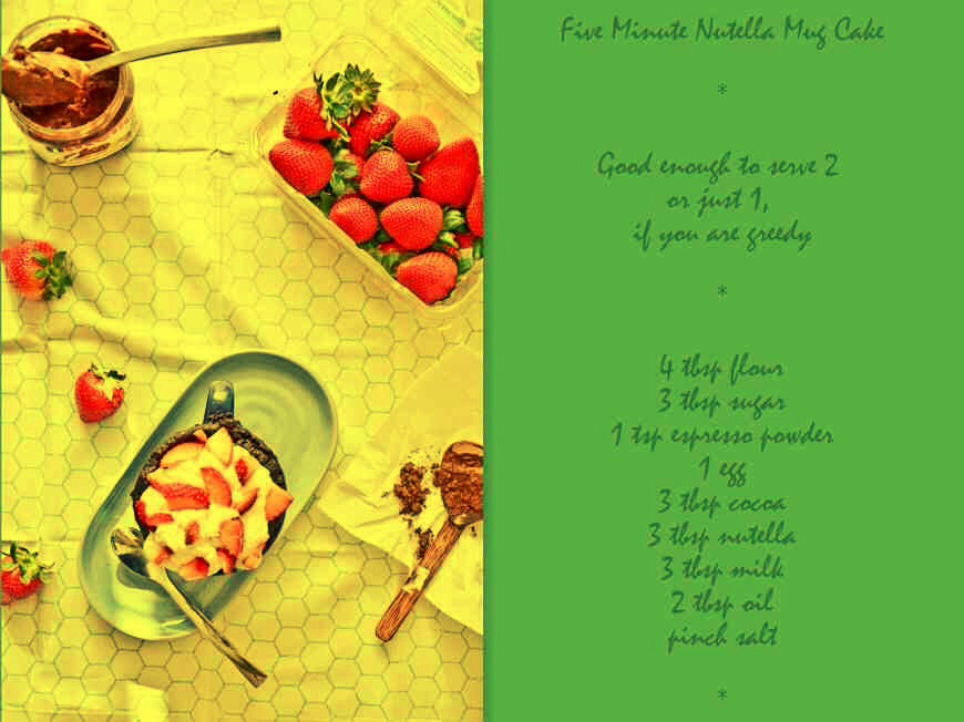 5 Minute Nutella Mug Cake Recipe ..
The most dangerous chocolate cake. Ever. Ready in 5 minutes